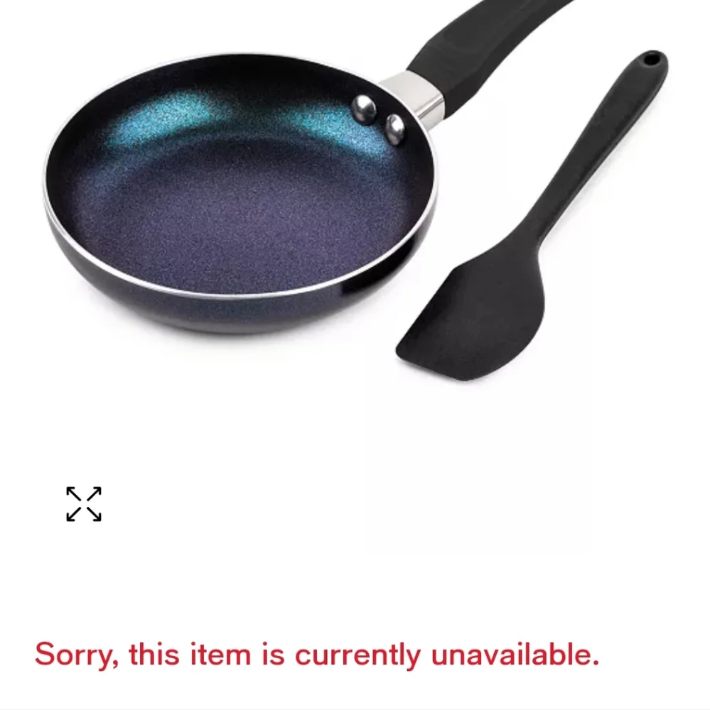 Brooklyn Steel Co. Mini Round Fry Pan & Spatula 2-Pc. Set BNWT RED 1 LEFT!